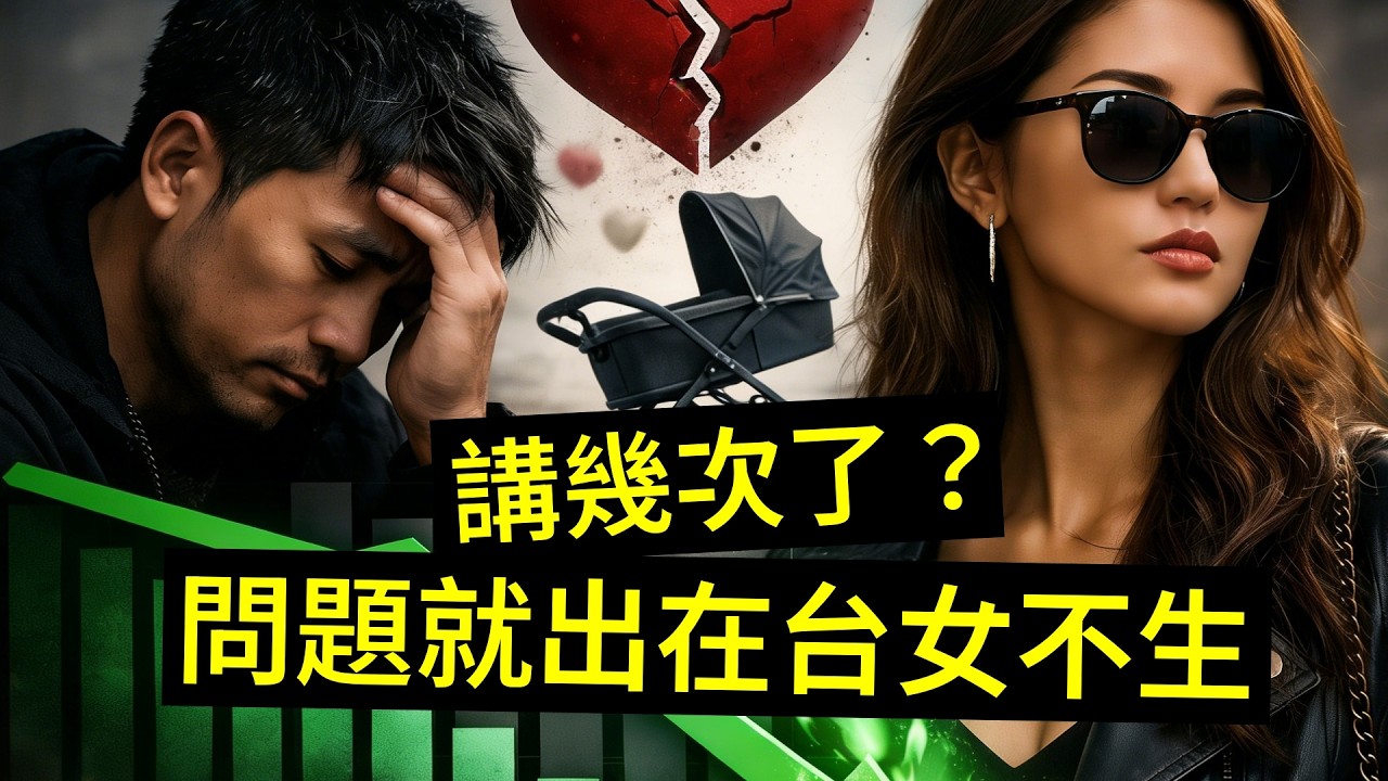 台灣生育率為何全球墊底？政府專家不敢面對的台女崩壞事實。