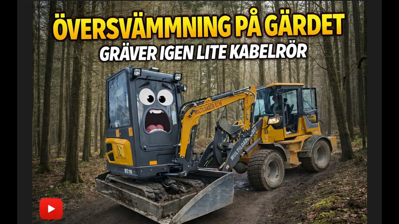 REDER UT EN ÖVERSVÄMMNING - Gräver igen kabeldiken
