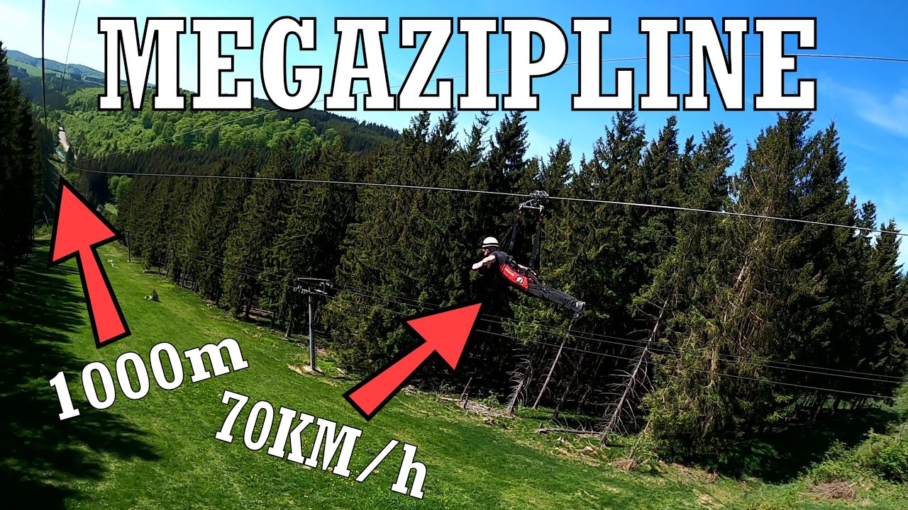 Flug mit der zweitlängsten Megazipline Europas | 70Km/h und 1000m Länge | Megazipline ASTENKICK