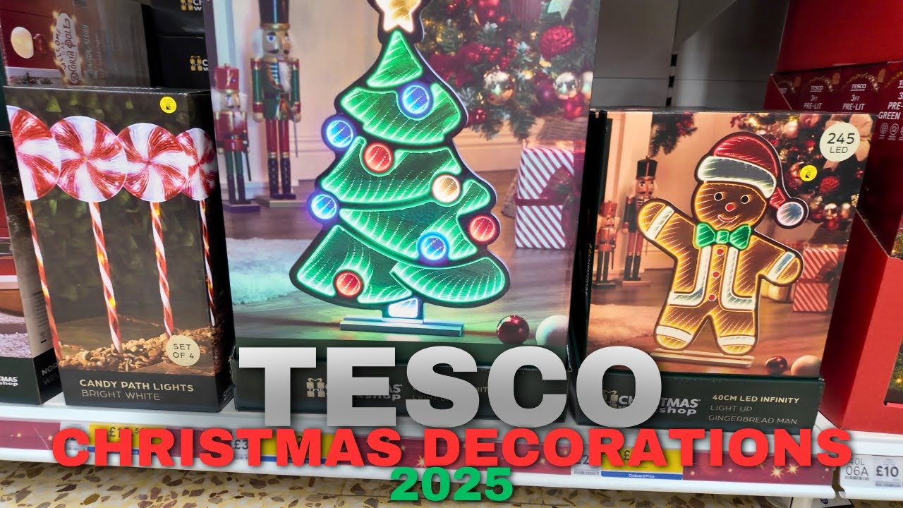 Tesco Christmas 2025 Tour - Magical New Decorations, Trees & Holiday Finds