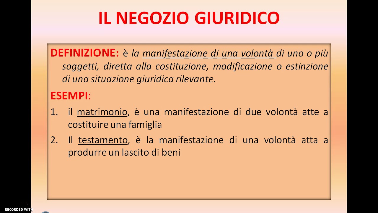 IL NEGOZIO GIURIDICO