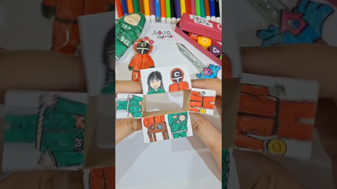 Squid Game 3 Cute Emojis🦑💞💜🤠#art#fun#dit#cool#papercraft#short