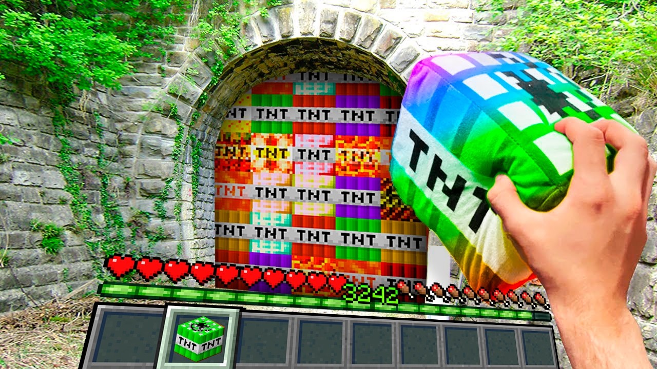 Minecraft in Real Life POV TNT WALL MOVIE from ZOMBIES in Realistic Minecraft Texture Pack