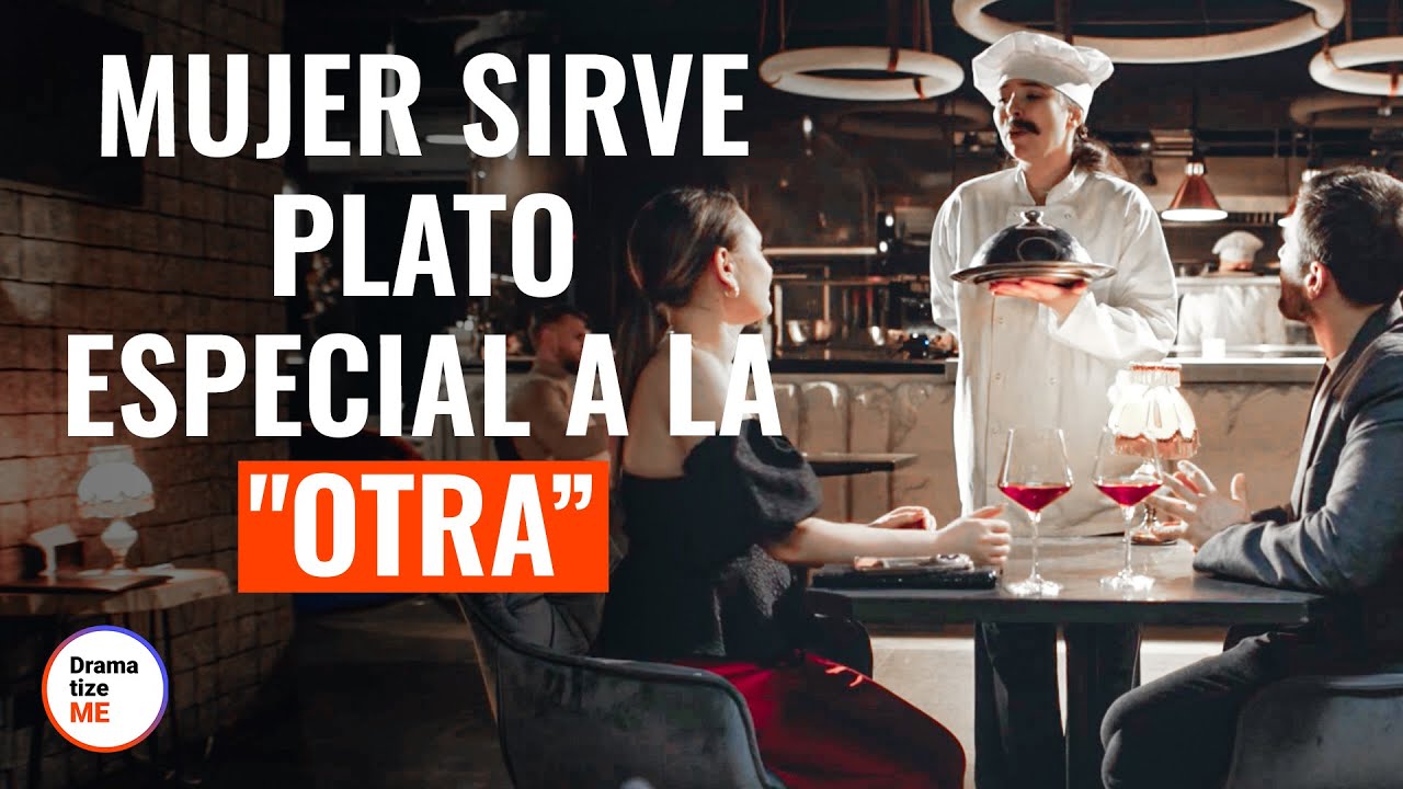 Mujer sirve plato especial a la 