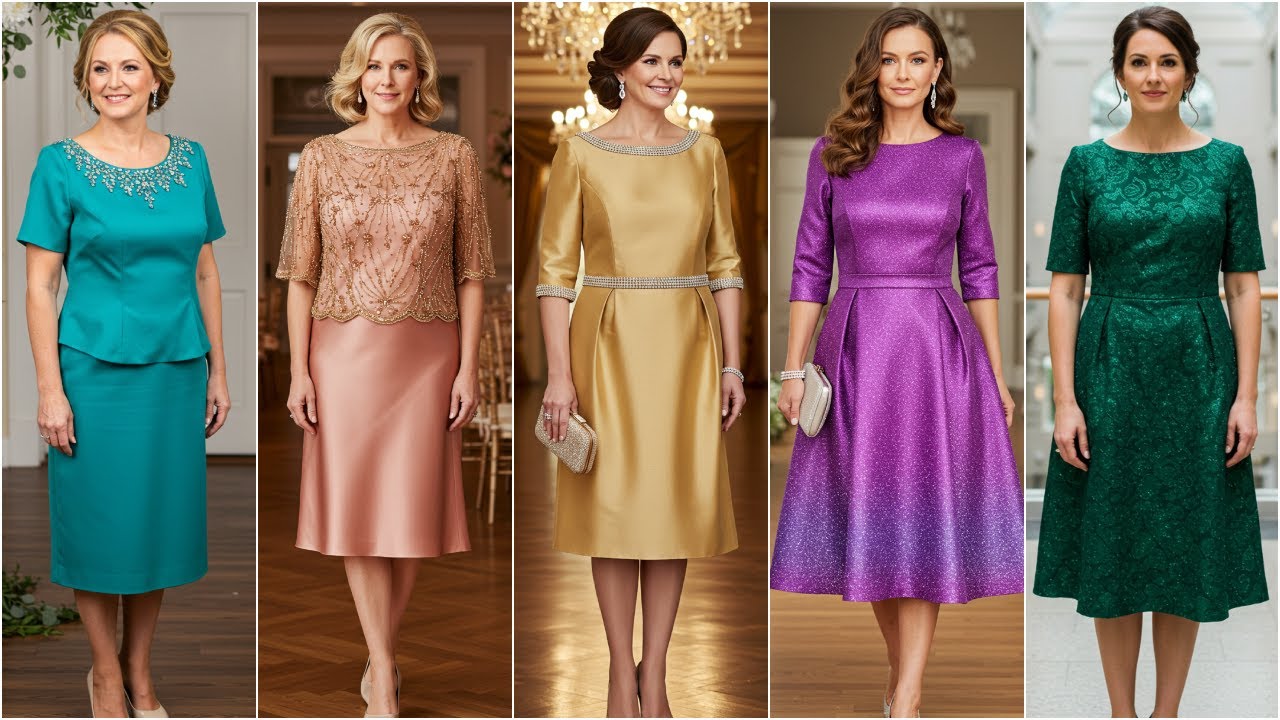 Tea Length Silk Mother of The Bride Dresses- Women's Fashion Clothing - Dupioni Silk Wedding Outfits