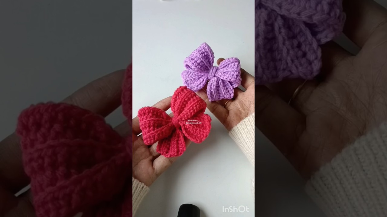 Crochet Bow Full Tutorial On My Youtube channel #crochet #crochetbow #crochettutorialforbeginners