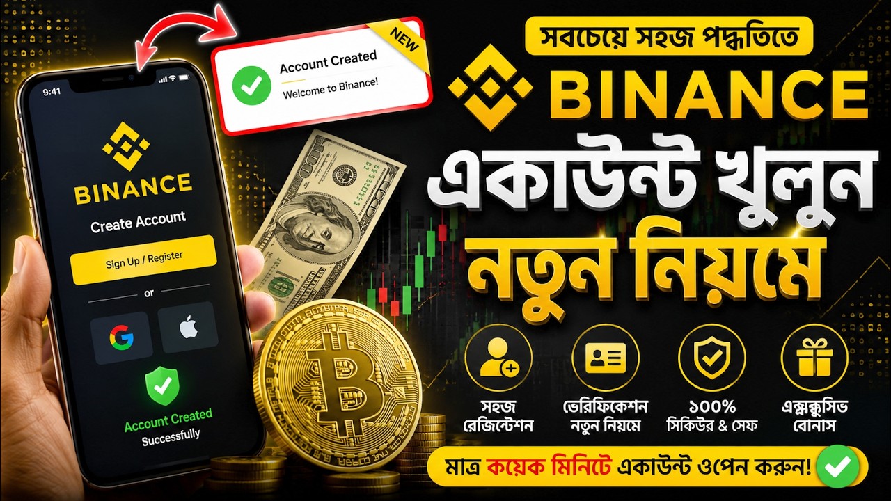 বাইনান্স একাউন্ট খুলুন নতুন নিয়মে | How to Create Binance Account| বাইনান্স একাউন্ট খোলার সহজ নিয়ম