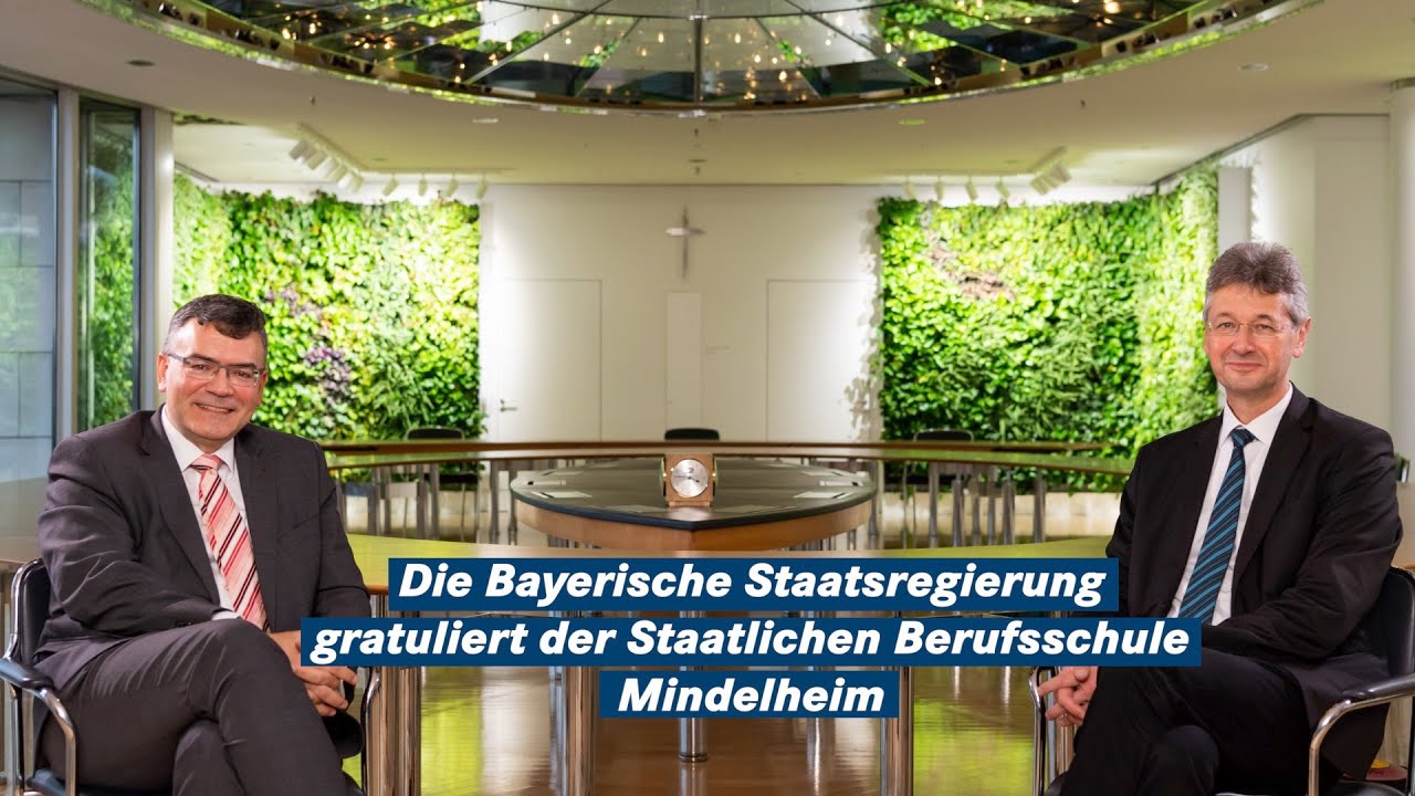 Gratulation an die Berufsschule Mindelheim zum VET Excellence Award 2020 der EU-Kommission - Bayern