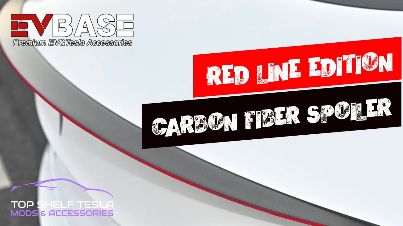 Upgrade Your Tesla Style: EVBASE Red Real Carbon Fiber Spoiler Installation & Review for Model 3 & Y