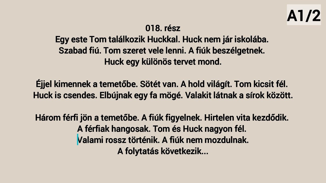 Easy Hungarian Story – Tom Sawyer-018  (HU/EN subtitles)  (A1–A2)