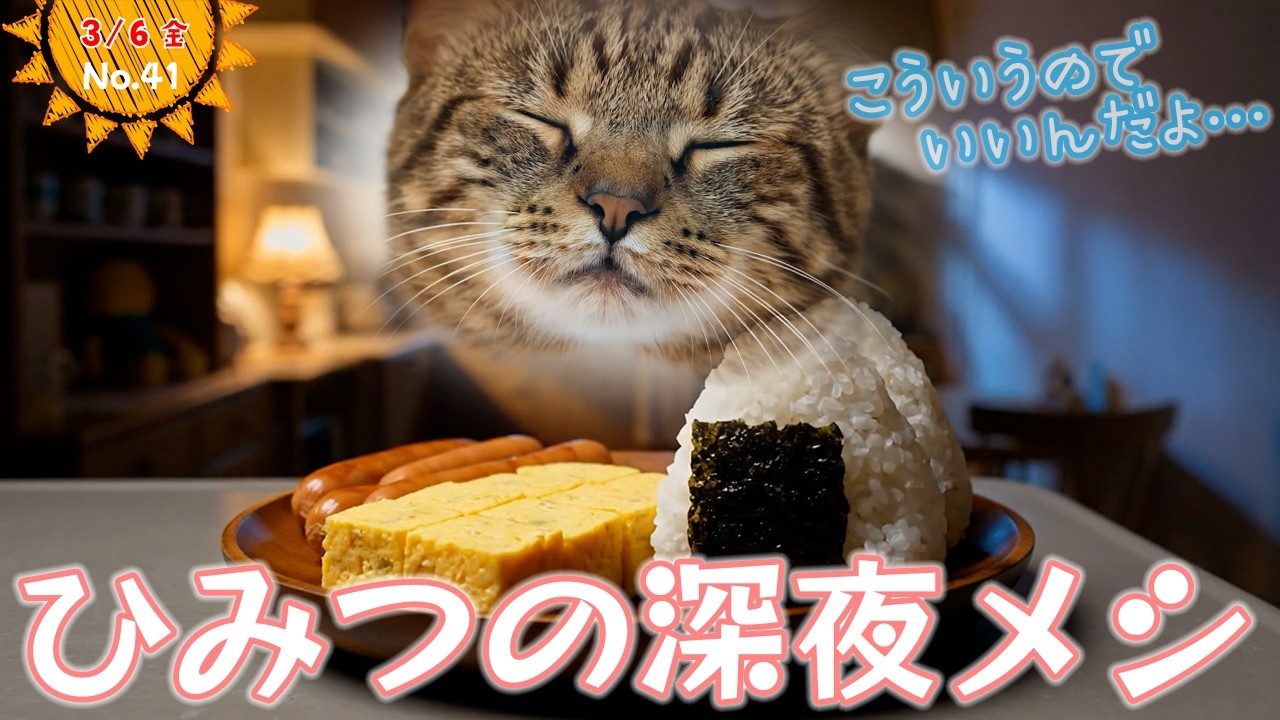 No.41 深夜飯を食らうネコ
