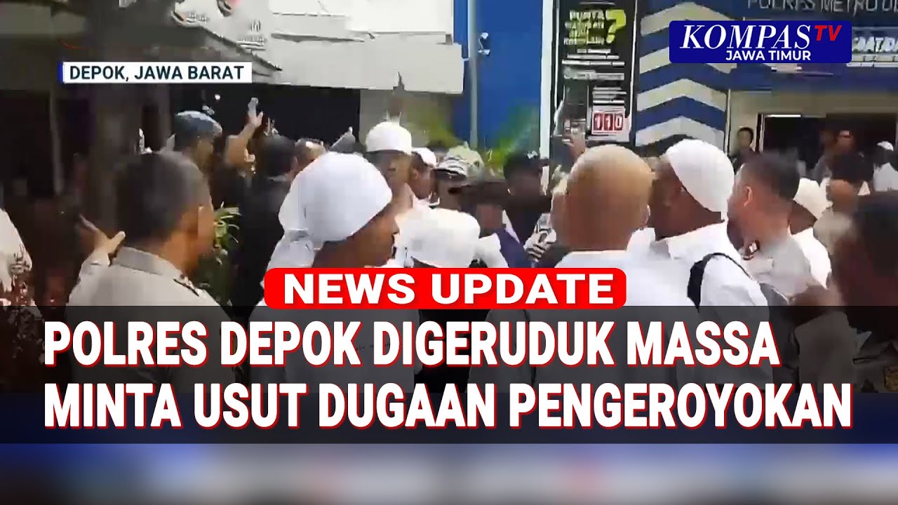 Puluhan Warga Geruduk Polres Metro Depok, Desak Usut Dugaan Pengeroyokan TNI AL