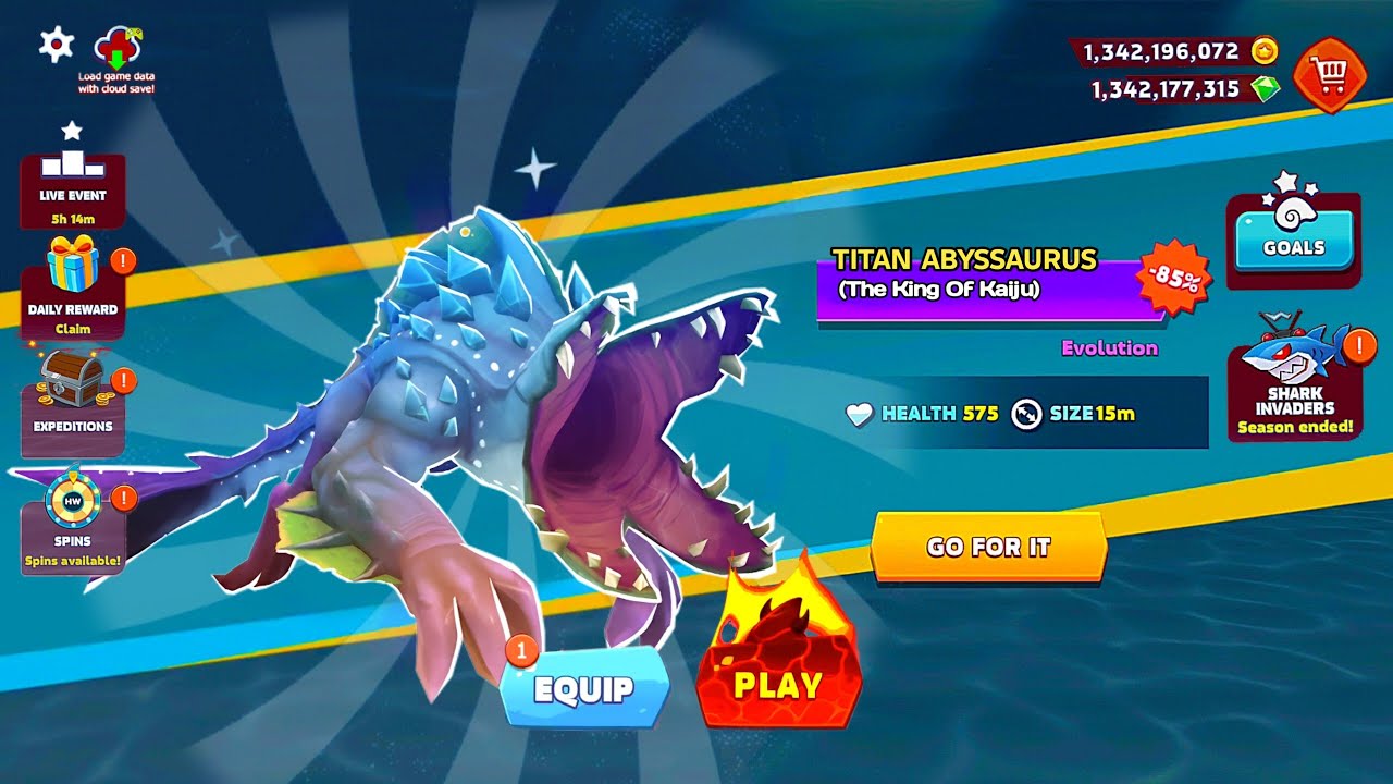 TITAN ABYSSAURUS SHARK UNLOCKED GOT 90% OFF AND KILL ALL SHARK - BIG SHARK | HUNGRY SHARK EVOLUTION