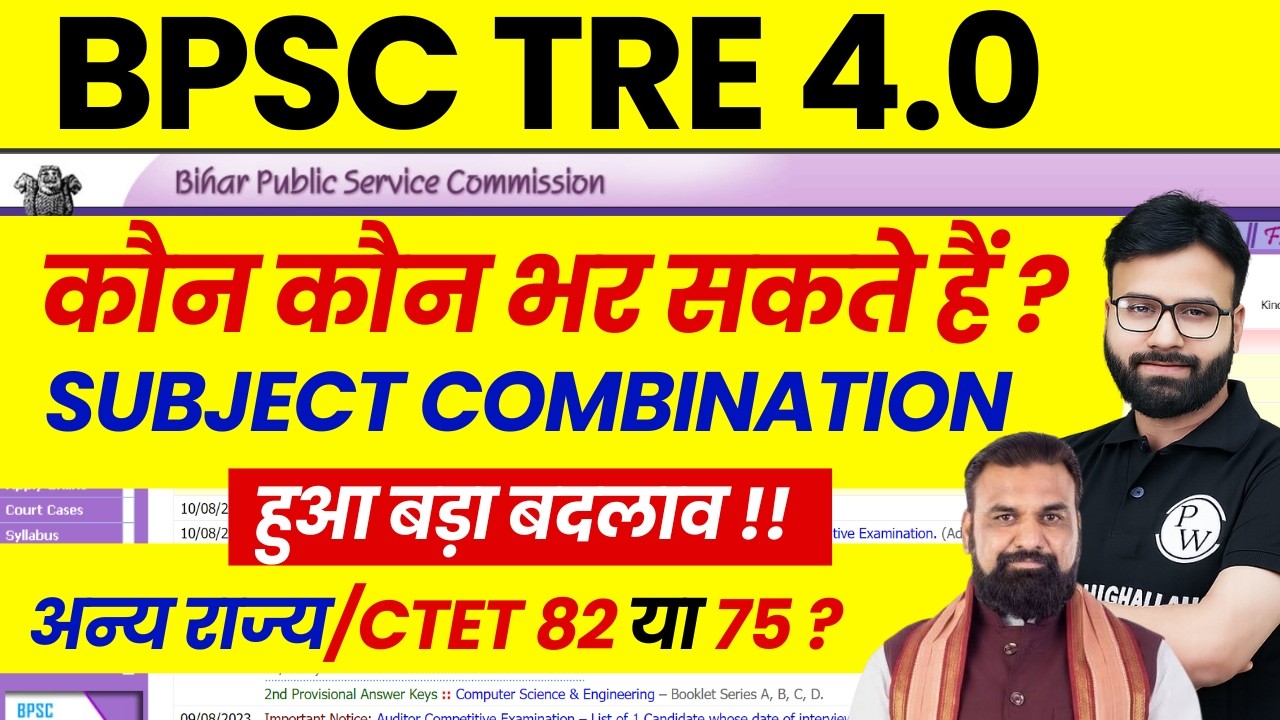 BPSC TRE 4.0 Eligibility 2026 | BPSC TRE 4.0 Subject Combination | Bihar Teacher Recruitment CTET...