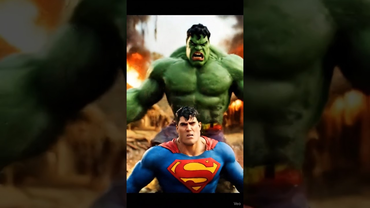 Superman vs Hulk 🔥 Epic Fight Scene | Marvel vs DC | AI Cinematic Short | Hulk Smash Superman 💥