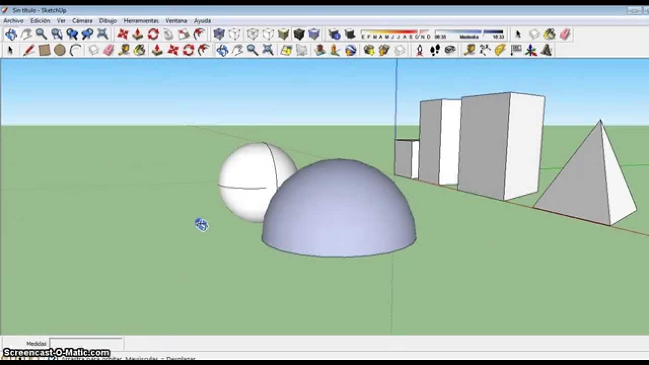 Como hacer Esferas, medias esferas y figuras basicas en 3D (Sketchup)