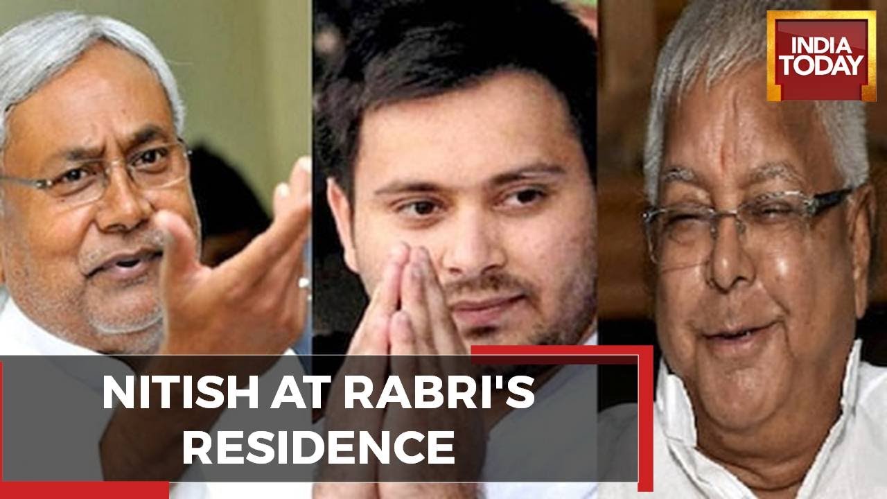 Nitish Kumar Arrives At Rabri Devi's Residence After Resigning As Bihar Chief Minister