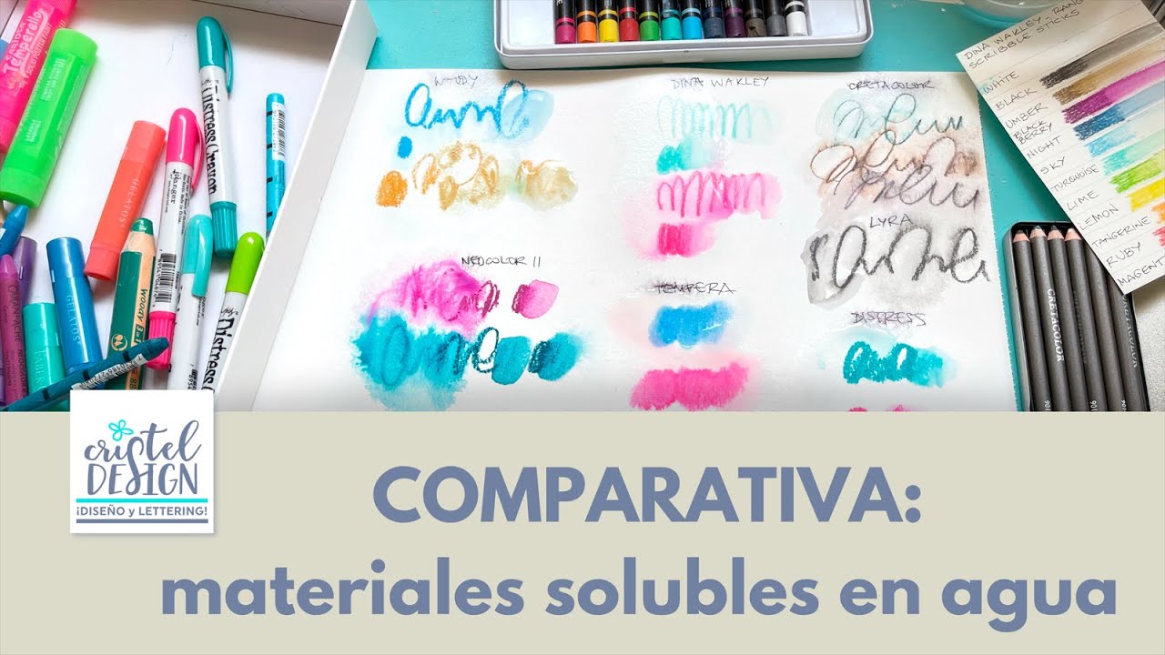 Comparativa Materiales Solubles al Agua: Ceras, témpera, grafito.
