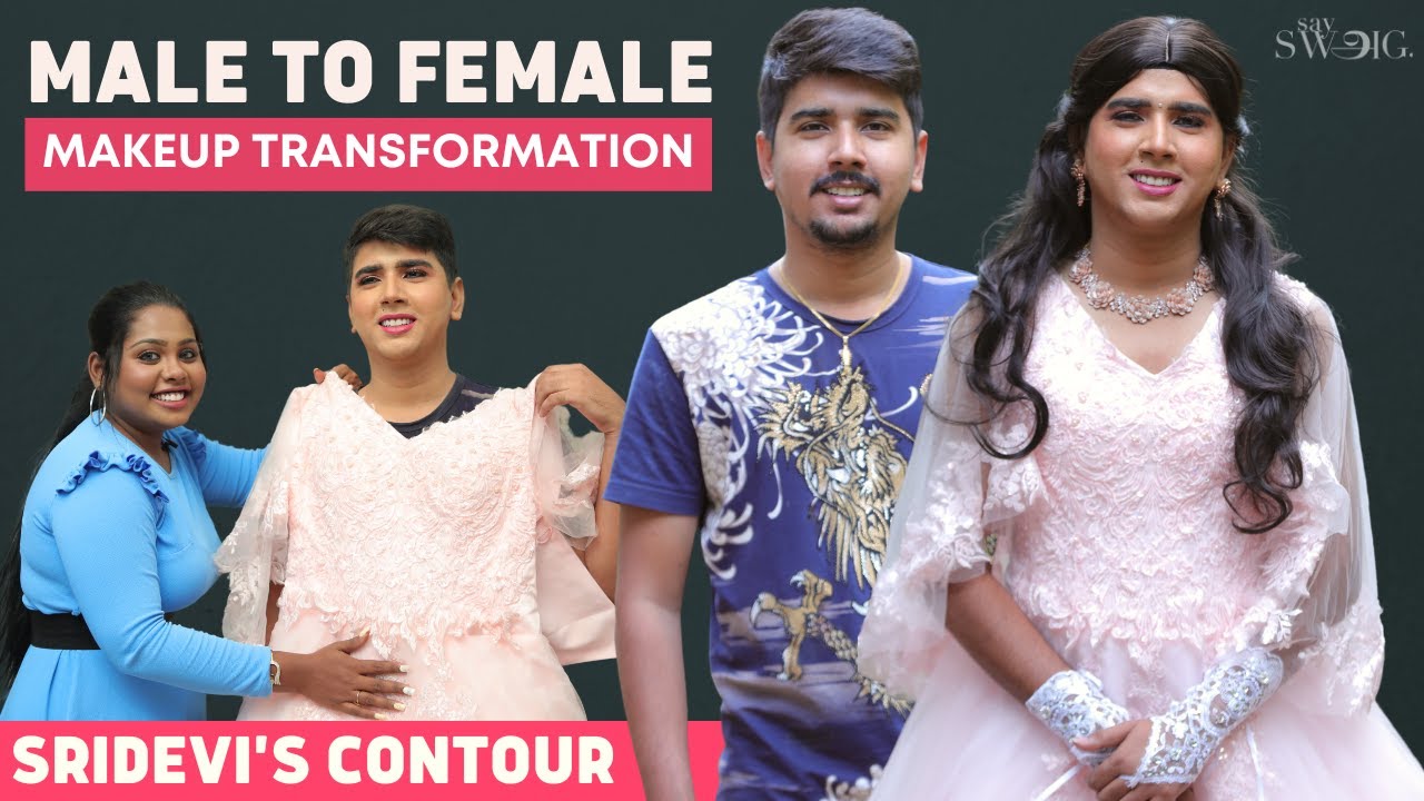 😱 Male To Female Makeup Transformation by Sridevi's Contour | Makeover | Lady Get Up |  Boy To Girl