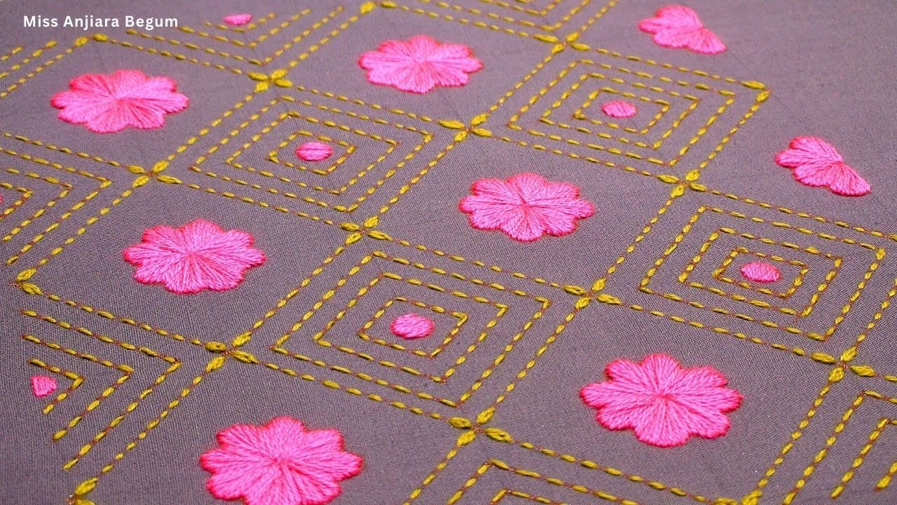 How to Sew Simple Nakshi Kantha Design শিশুর জন্য নকশি কাঁথা by Miss Anjiara Begum