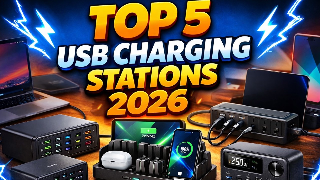Топ-5 лучших многопортовых USB-зарядных станций 2026 года ⚡ Быстрые зарядные устройства GaN мощно...