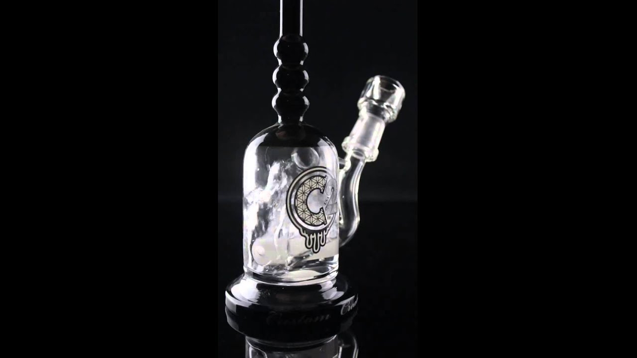 C2 Glass Inline Perc Bell Shaped Vapor Rig Black