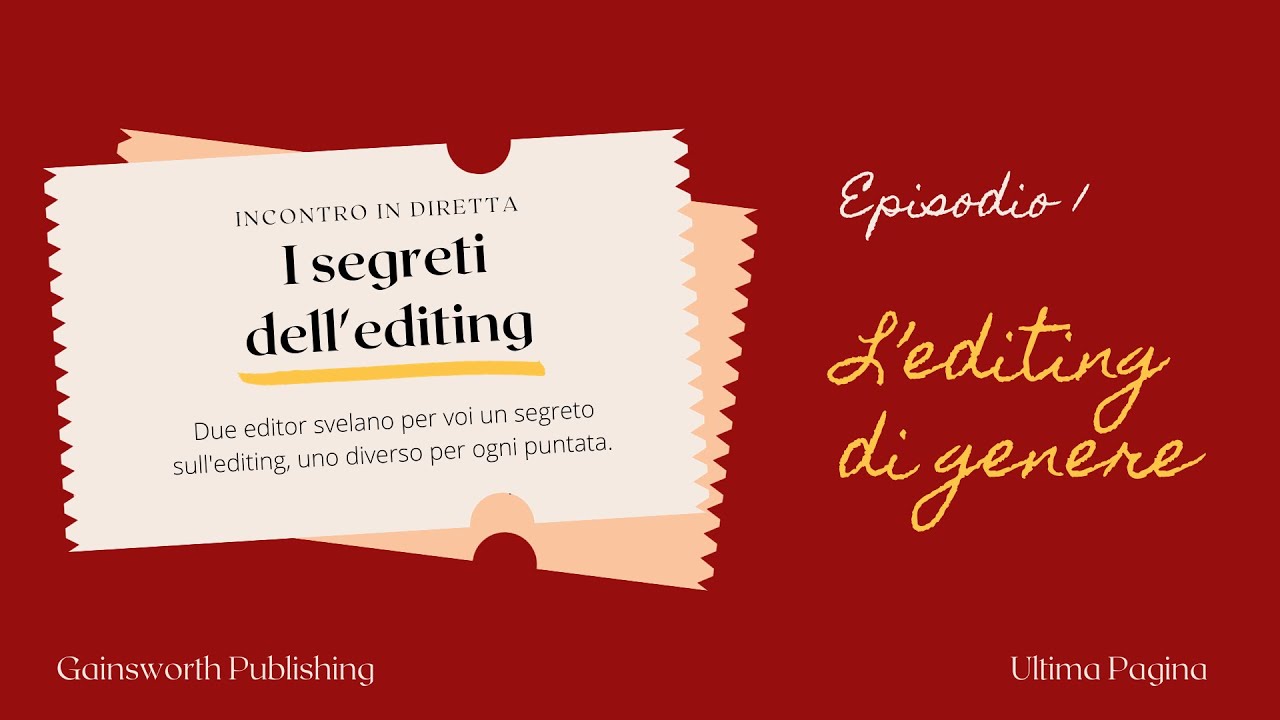 I segreti dell'editing - Episodio #1 L'editing di genere
