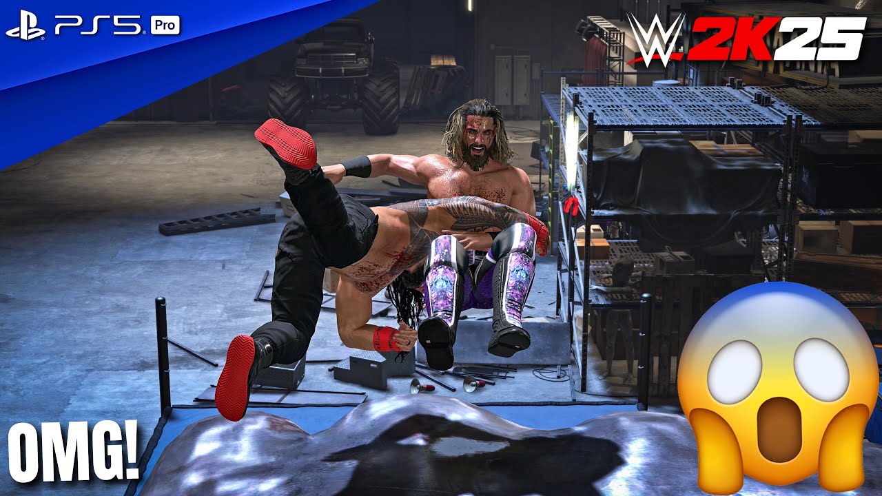 WWE 2K25 - 8-Man Backstage Brawl at WWE Archives | PS5 Pro [4K60]