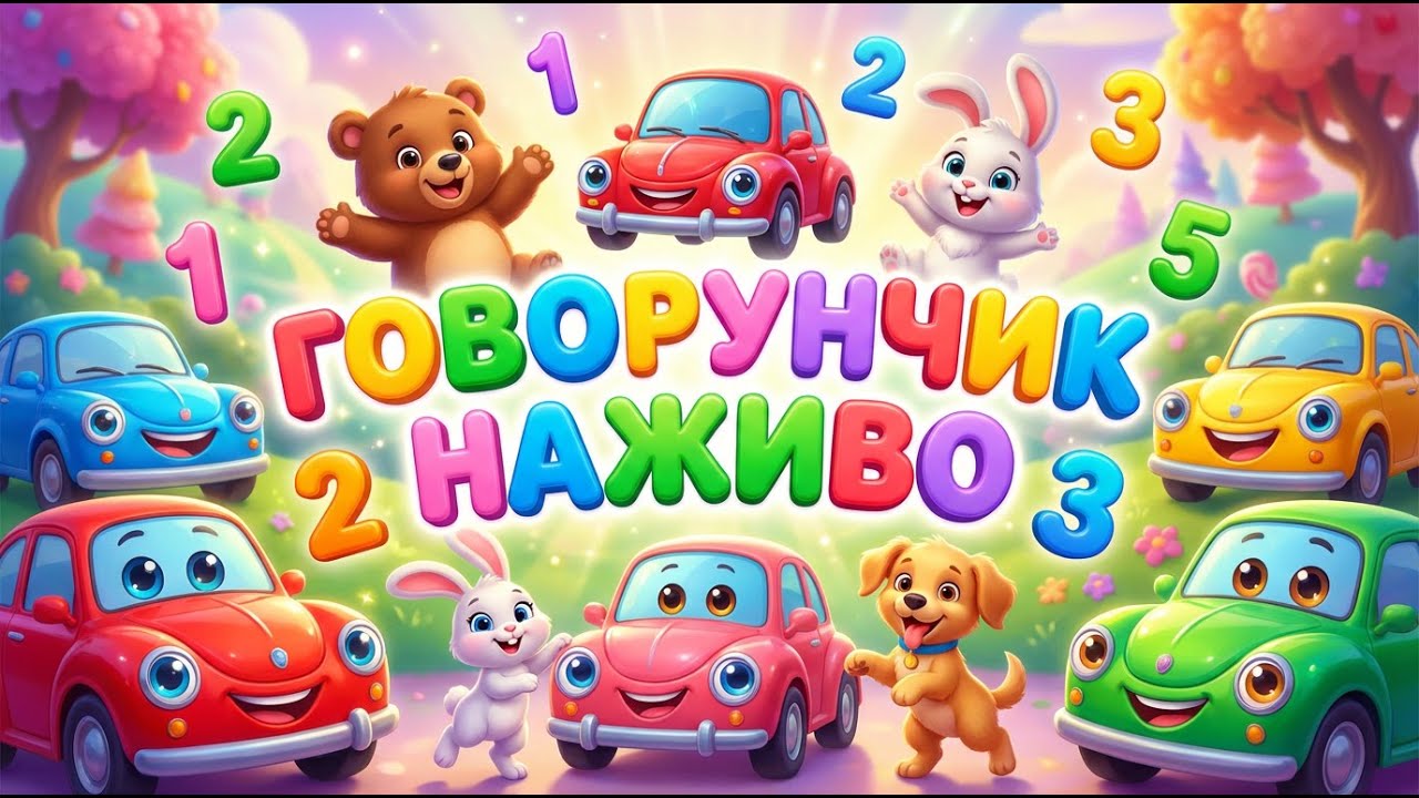 Машинки, цифри, кольори, овочі, тварини від Говорунчика. Вчимося разом