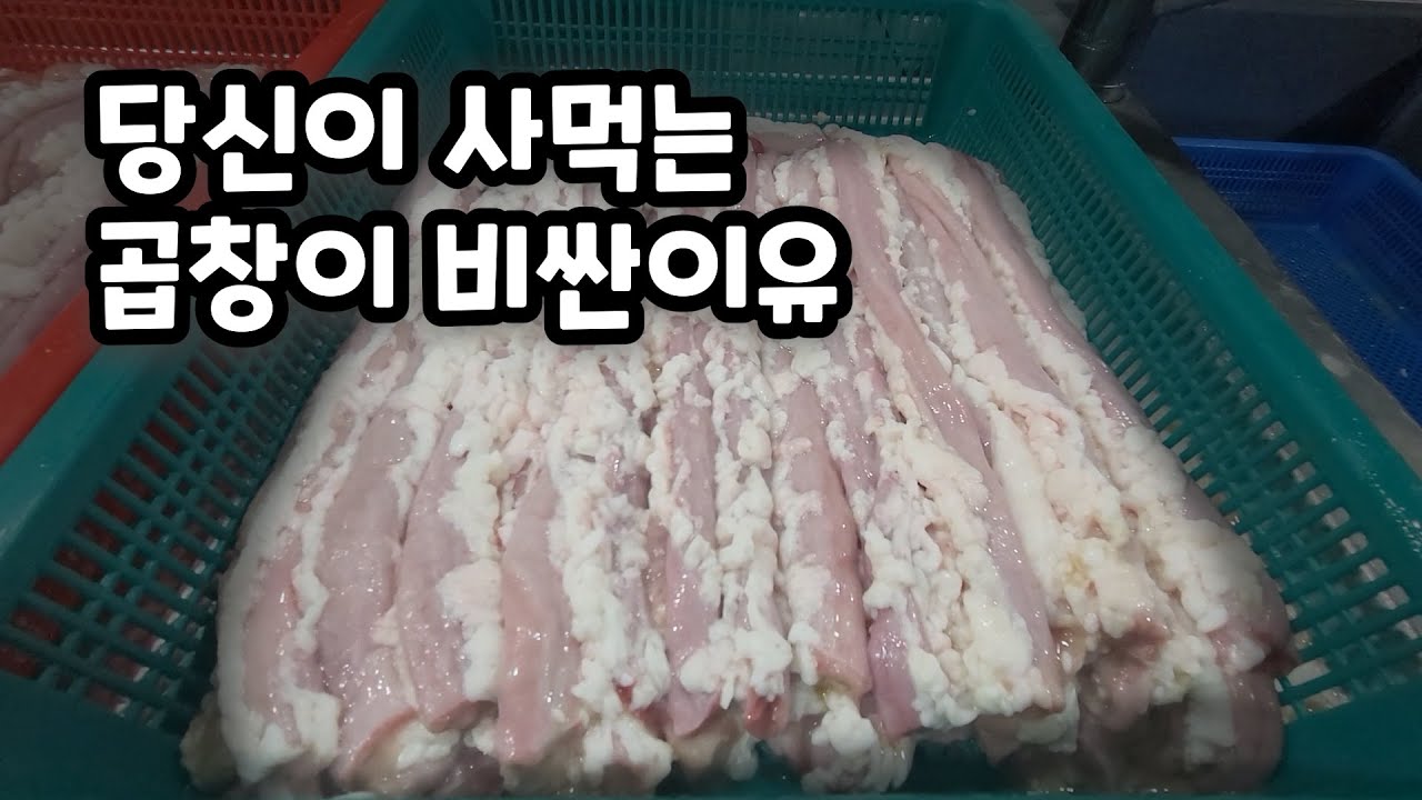 곱창을 벗기고..씻기고...자르고.....