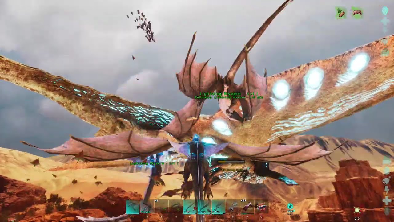 Ark Survival Ascended Extinction Desert Titan vs Wyverns
