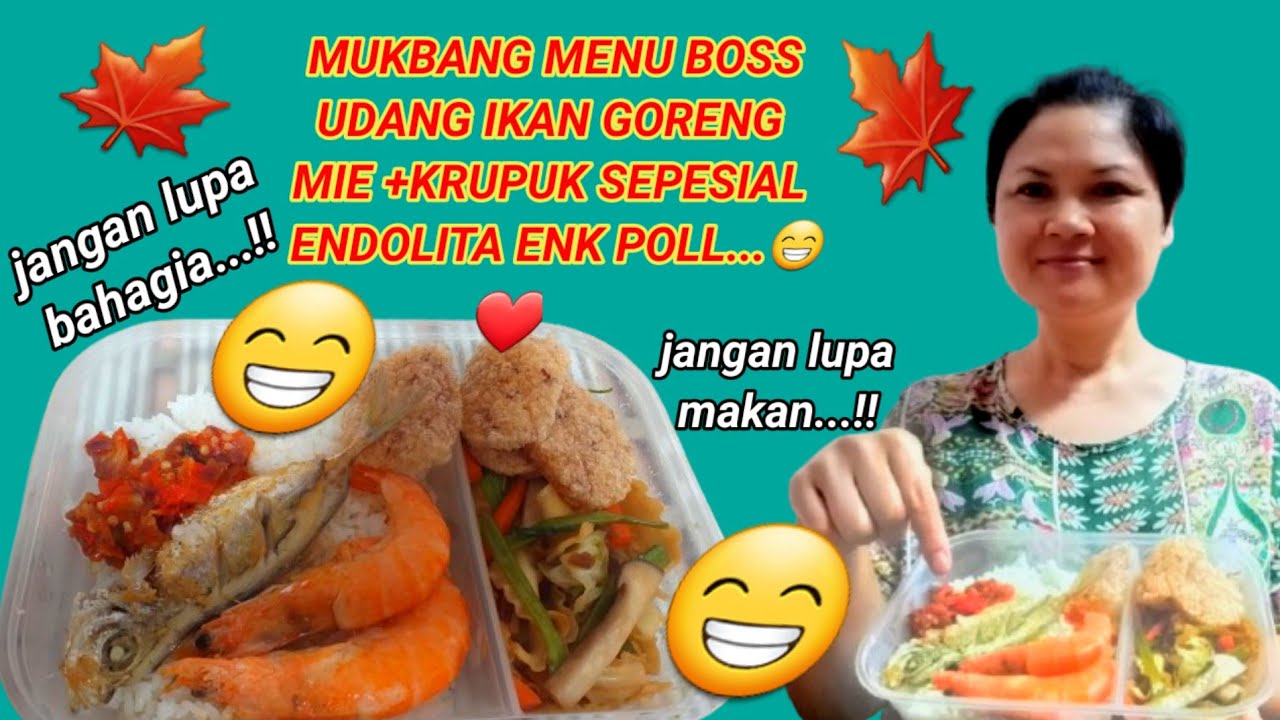 mukbang ASMR menu bos udang ikan mie goreng  sambal +krupuk ENDOLITA enk polll..👍😁@evansantychanel