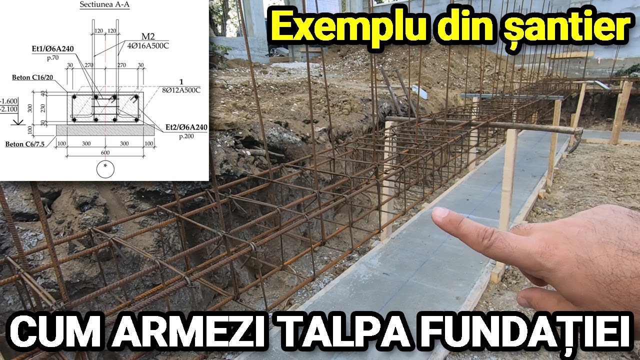 Exemplu de armarea a unei talpi continue de fundatie din beton-armat. Experienta din santier.