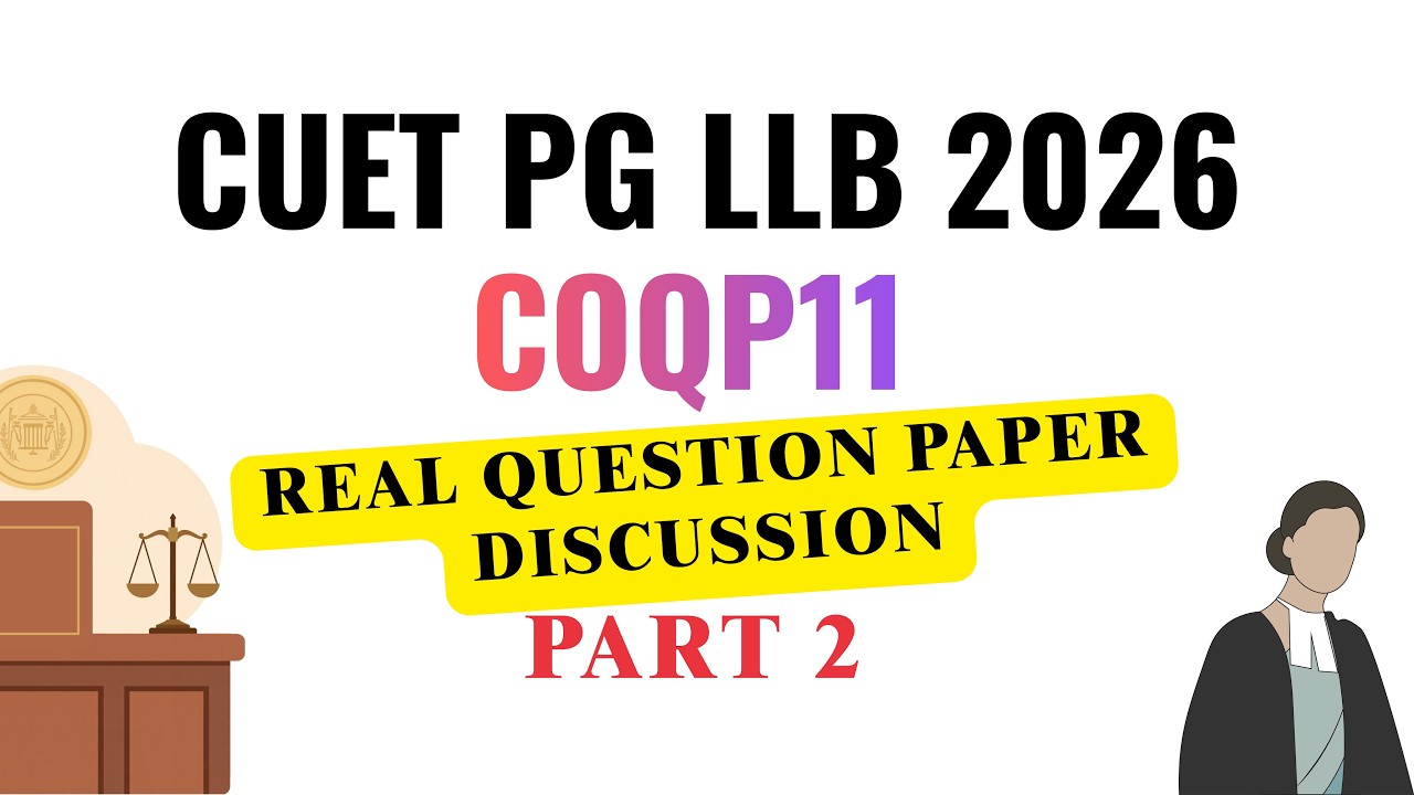 “CUET PG COQP11 2026 Full Paper Solution 🔥 | All Questions Explained” Part 2