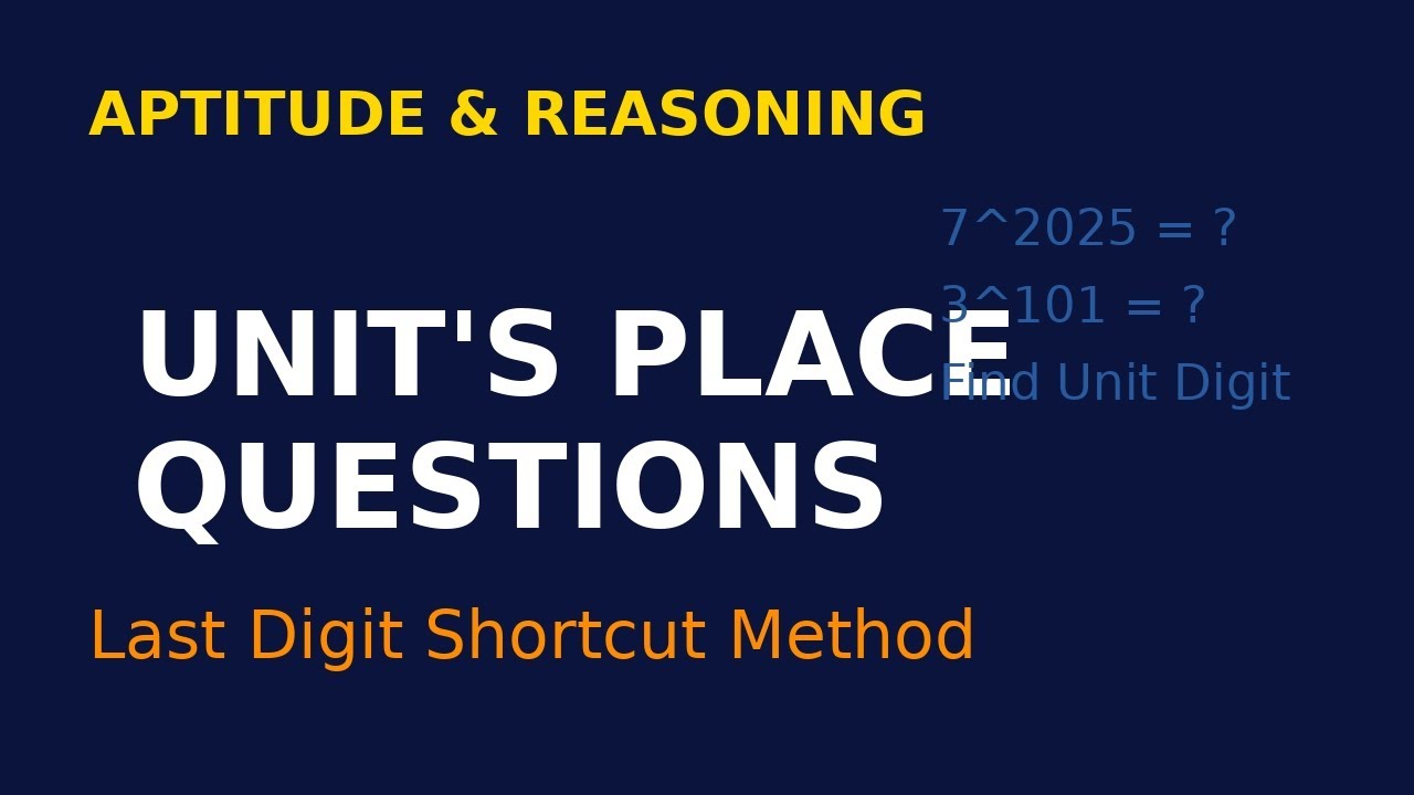 Unit's Place | Number System | Apptitude #engineering #coding #placement #study 