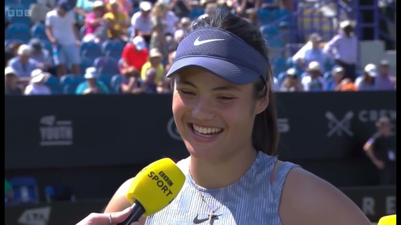 Emma Raducanu interview with BBC after match win at Eastbourne