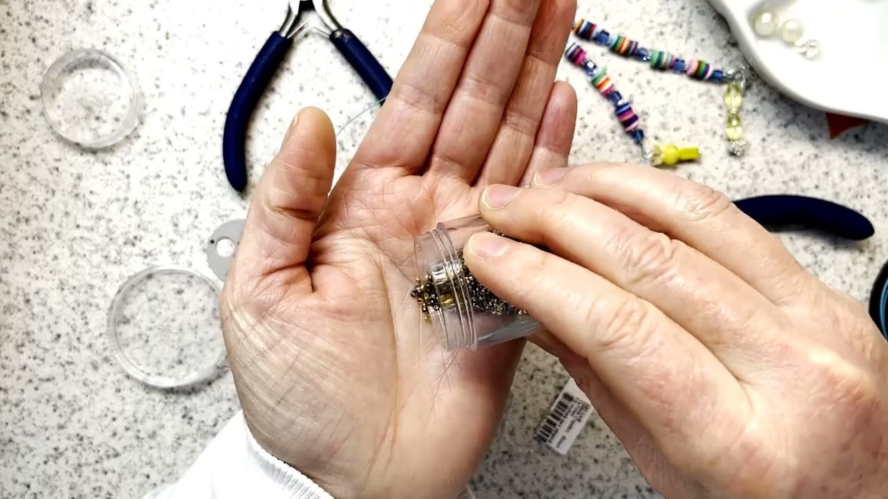 Technique- How to flat crimp & Review of Jesse James Beads Banana Cream Mini Mix- By Shelley Penney
