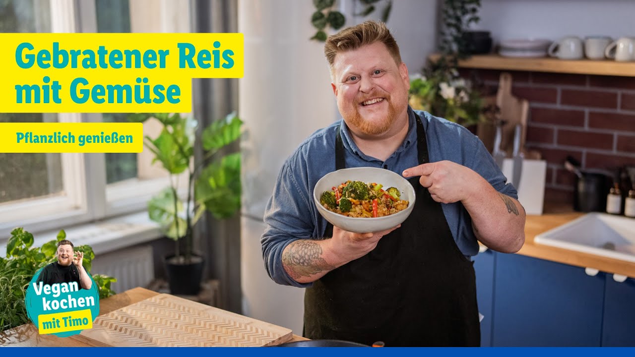 Vegan kochen mit Timo: Gebratener Reis mit Gemüse und Vemondo Chunks