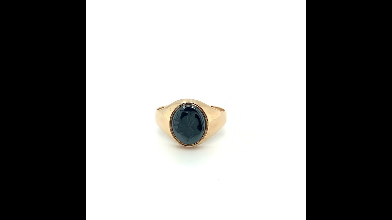 9ct gold centurion head ring