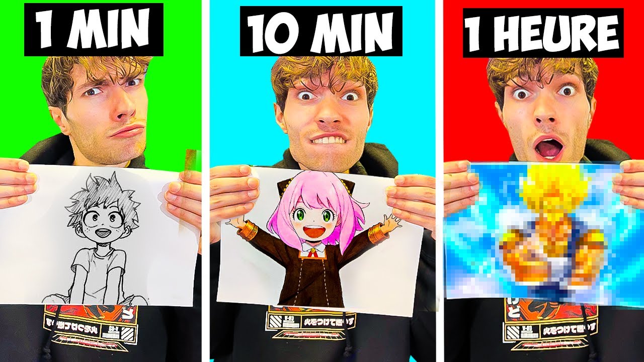 Faire Un Dessin En 1 MIN VS 10 MIN VS 1 HEURE !