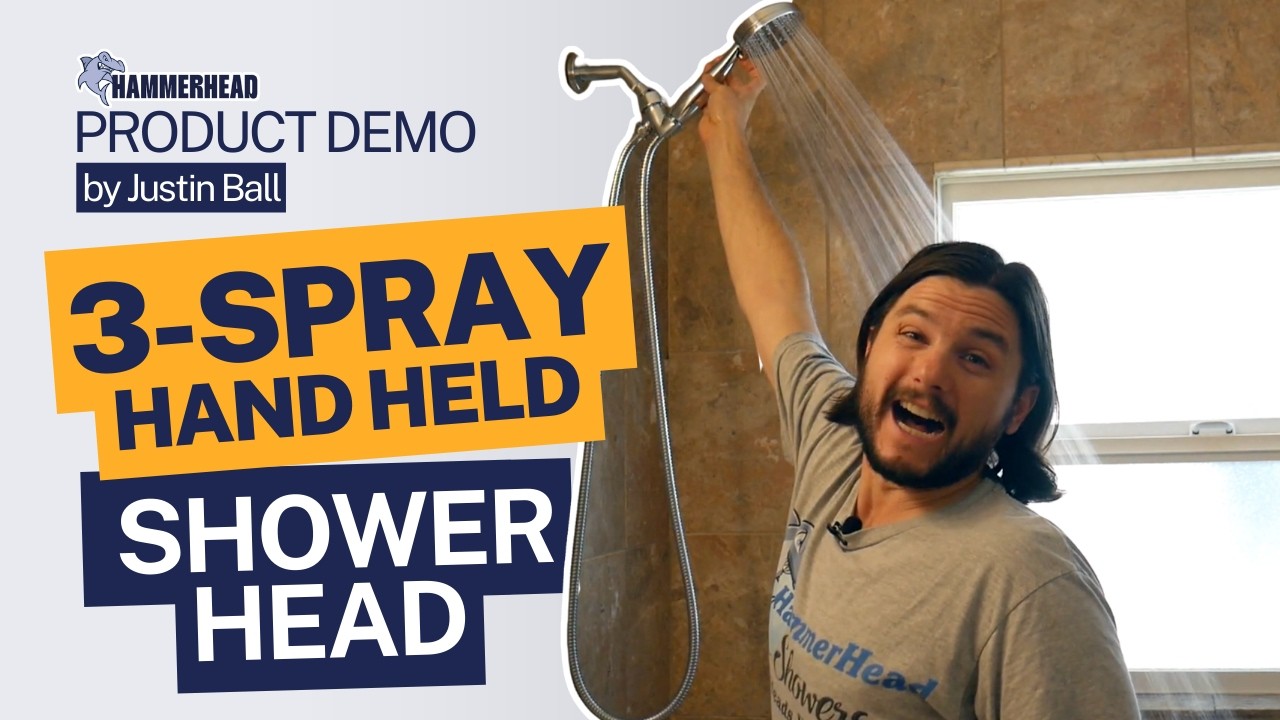 DEMO: All Metal 3-Spray Hand Held Shower Head by HammerHead Showers