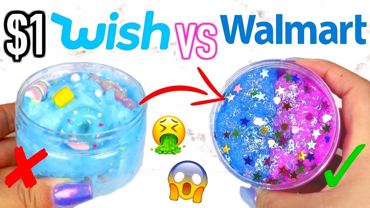 $1 WISH SLIME VS WALMART SLIME! Which Is Worth It?!?