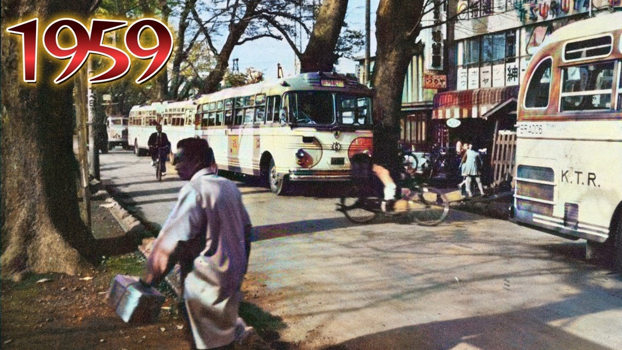 1959 府中のケヤキ並木と昭和の風景
