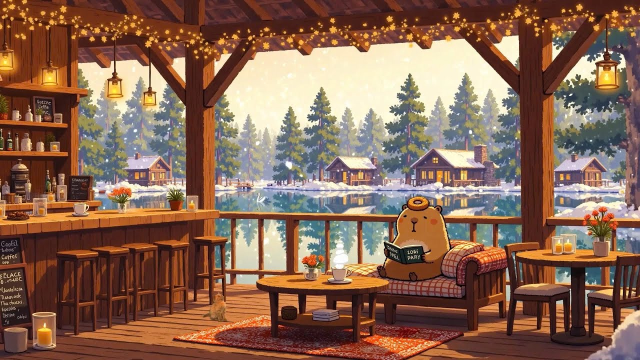 Lakeside Lofi Mood ☕ Cozy Winter Porch Vibes & Lofi Chill ❄️ Lofi Deep Focus to study/work/relax