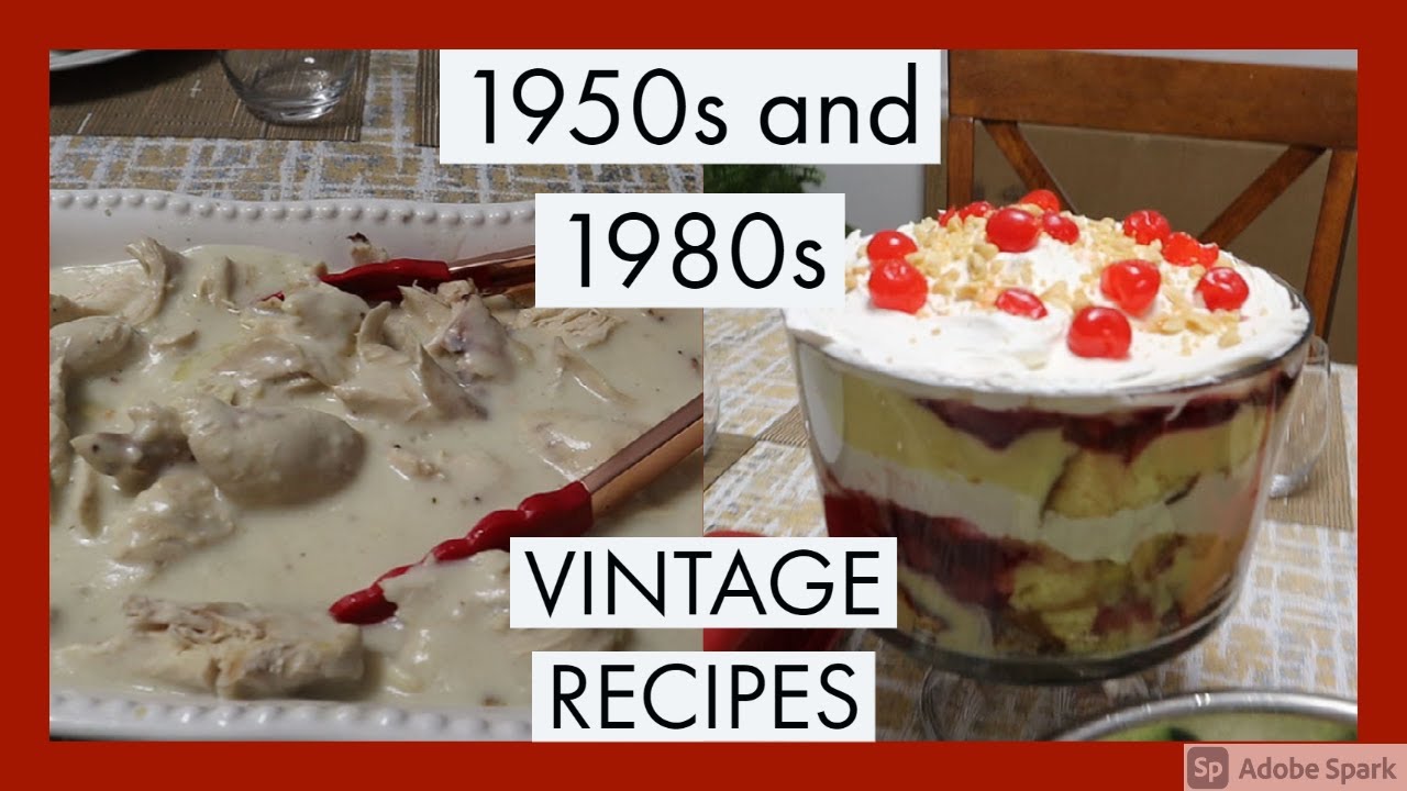 Puppy Love || Vintage Recipes From the 1980s and the 1950s || Chicken Fricassee || Punch Bowl Cake