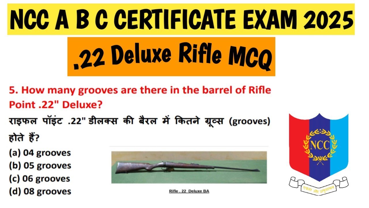 .22 Rifle Delux Technical Data || .22 Rifle Ncc details in english || NCC  B C Certificate Exam 2025
