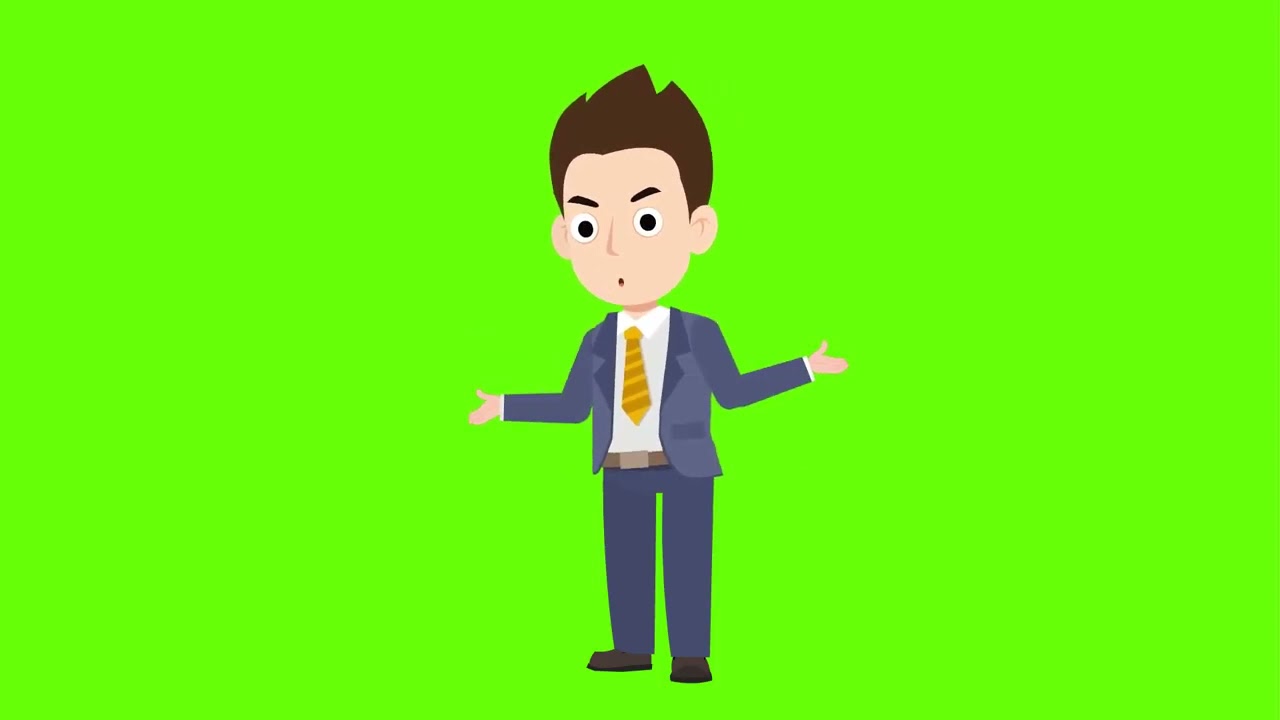 Cartoon Character Talking Green Screen