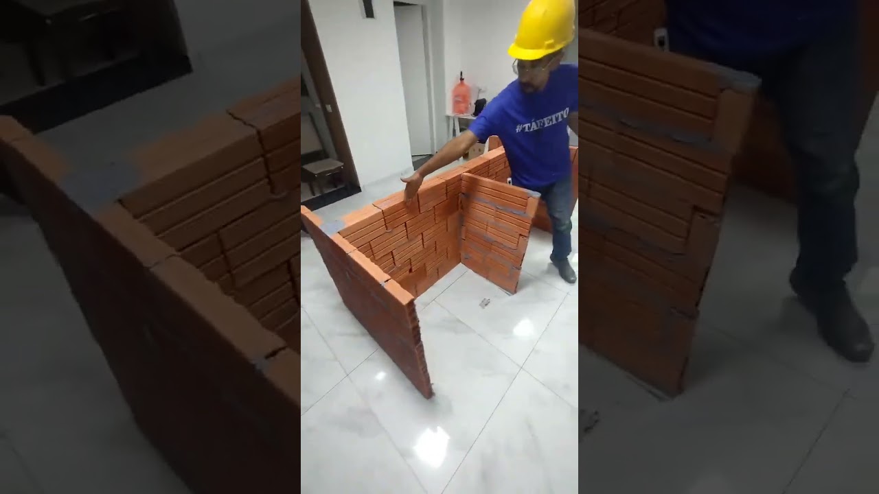 Como fazer ilha de cozinha com porcelanato e tijolo bahiano