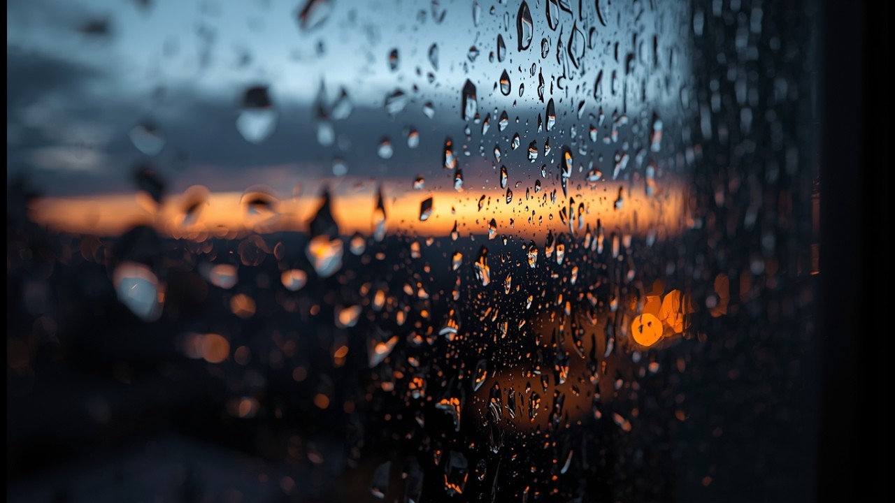 Rain Sounds on a Window | Soft Evening Rain Ambience | 2 Hours | No Talking ASMR