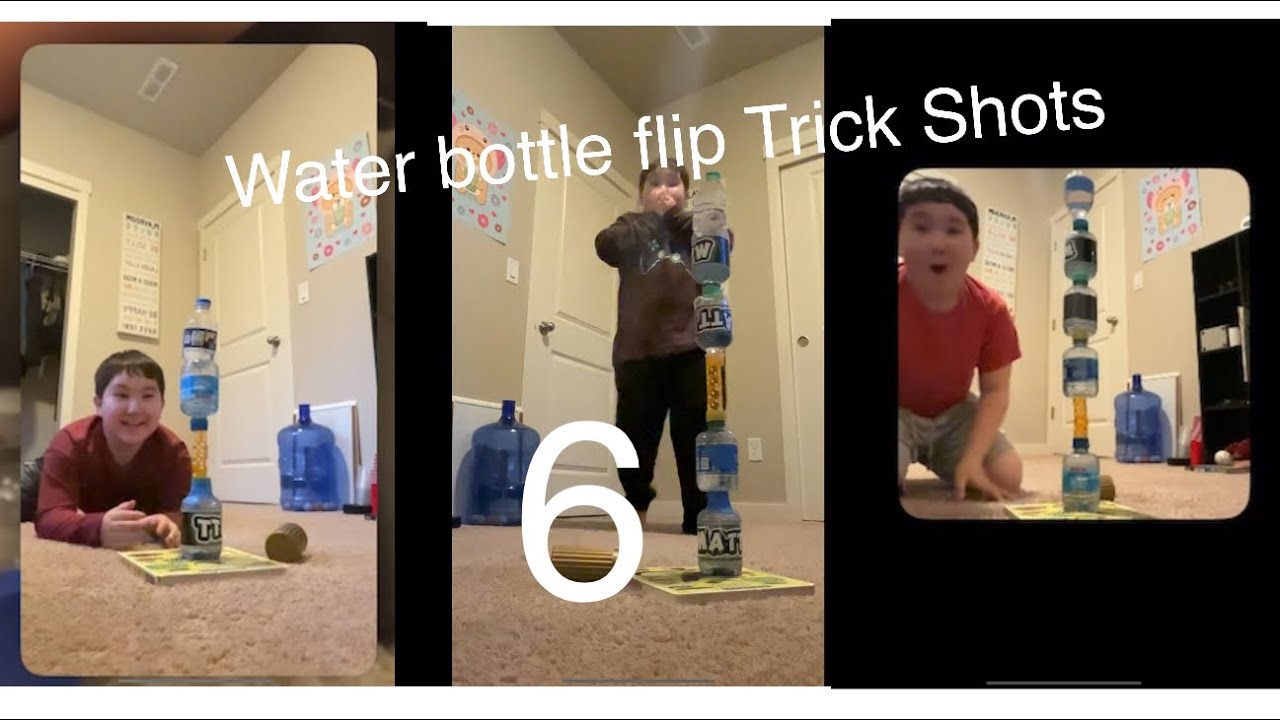 Water bottle flip trick shots 6 (the mystery video)￼